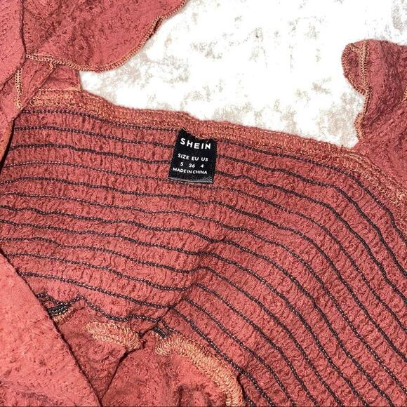 Eyelet Embroidery Ruffle Trim Knot Front Cami Top & Shorts Set SZ 4 chocolate - Picture 11 of 14